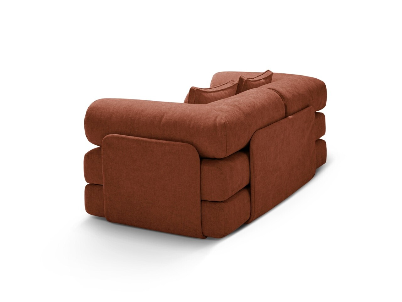 Canapea extensibila 3 locuri, Dreamy, Micadoni Home, 206x95x70 cm, tesatura structurata, caramiziu — imaginea 3