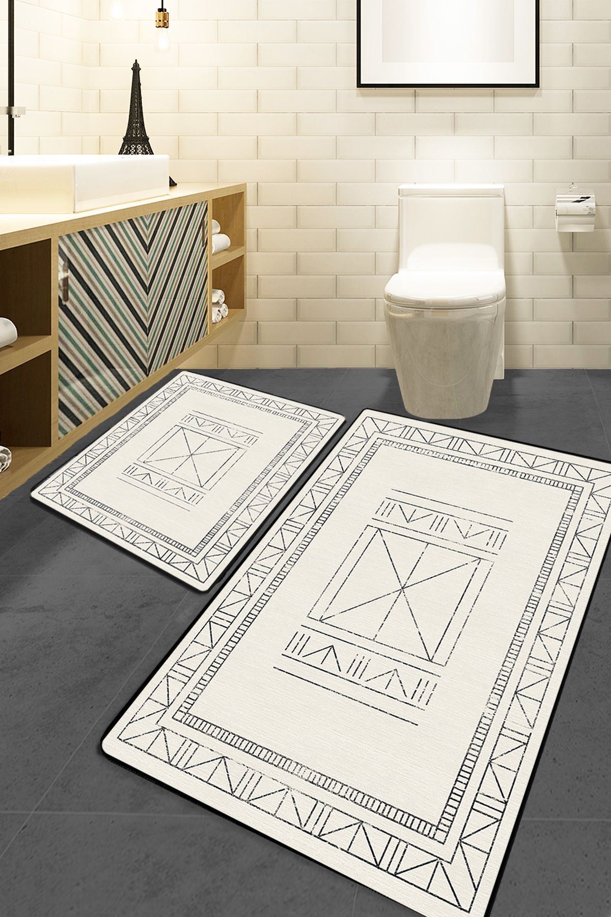 Set covorase de baie, L'essentiel Maison, Touch, Ecru