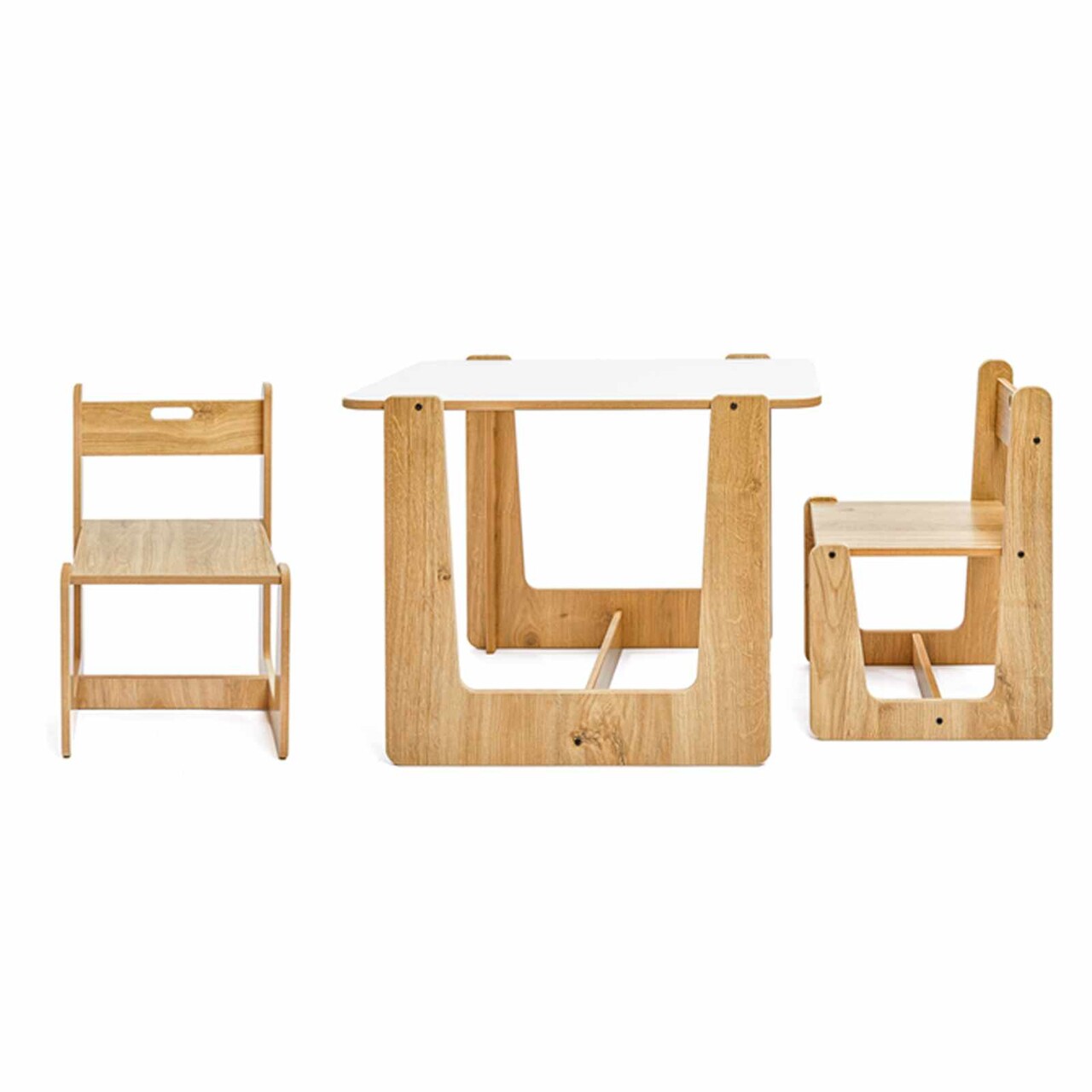Set masa si scaun pentru copii, Hanah Home, Crane 2, Alb / Natural - view 8