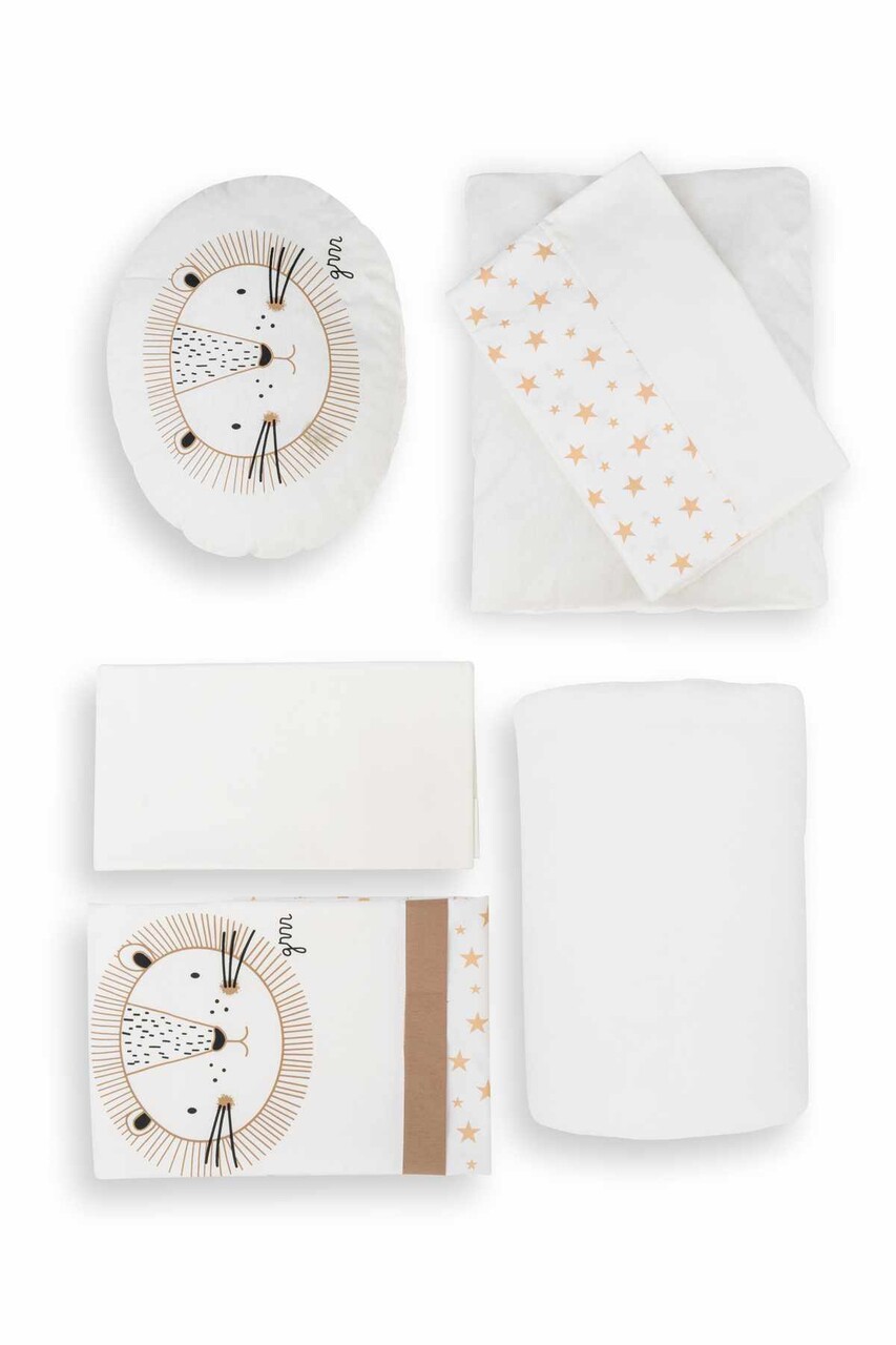 Set de dormit pentru bebelusi cu protectie laterala, Wallxpert, Park, Bej - imagine 7