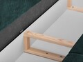 Canapea extensibila, Lilas, Mazzini Sofas, 3 locuri, cu lada de depozitare, 215x94x90 cm, catifea, albastru petrol