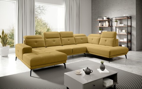 Coltar dreapta 6 locuri ELTAP, RT-45SAV, Bretan, 350x205x107 cm, lemn/poliester, galben