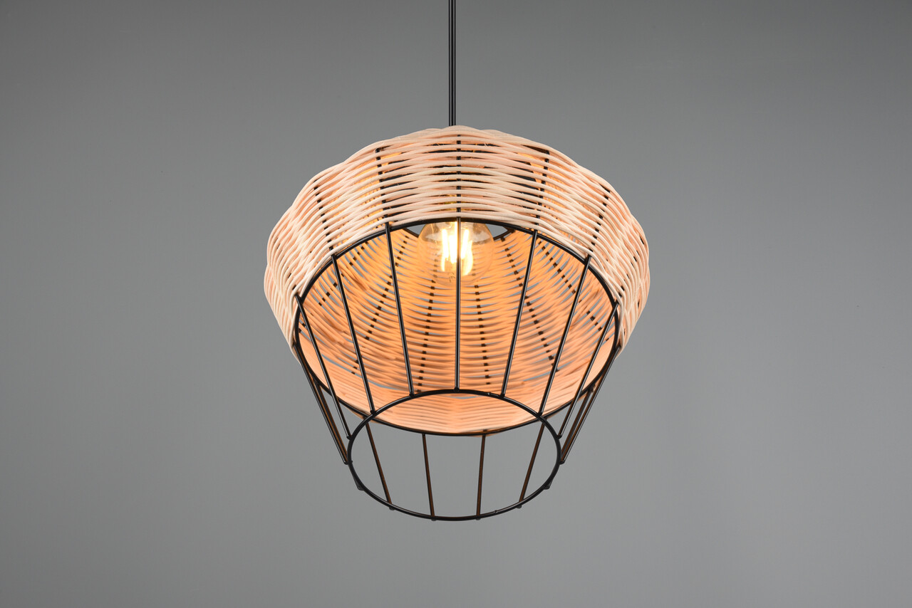 Lustra Borka, RL, 30x150 cm, 40W, 1x E27, ratan, natur/negru - 1 | YEO