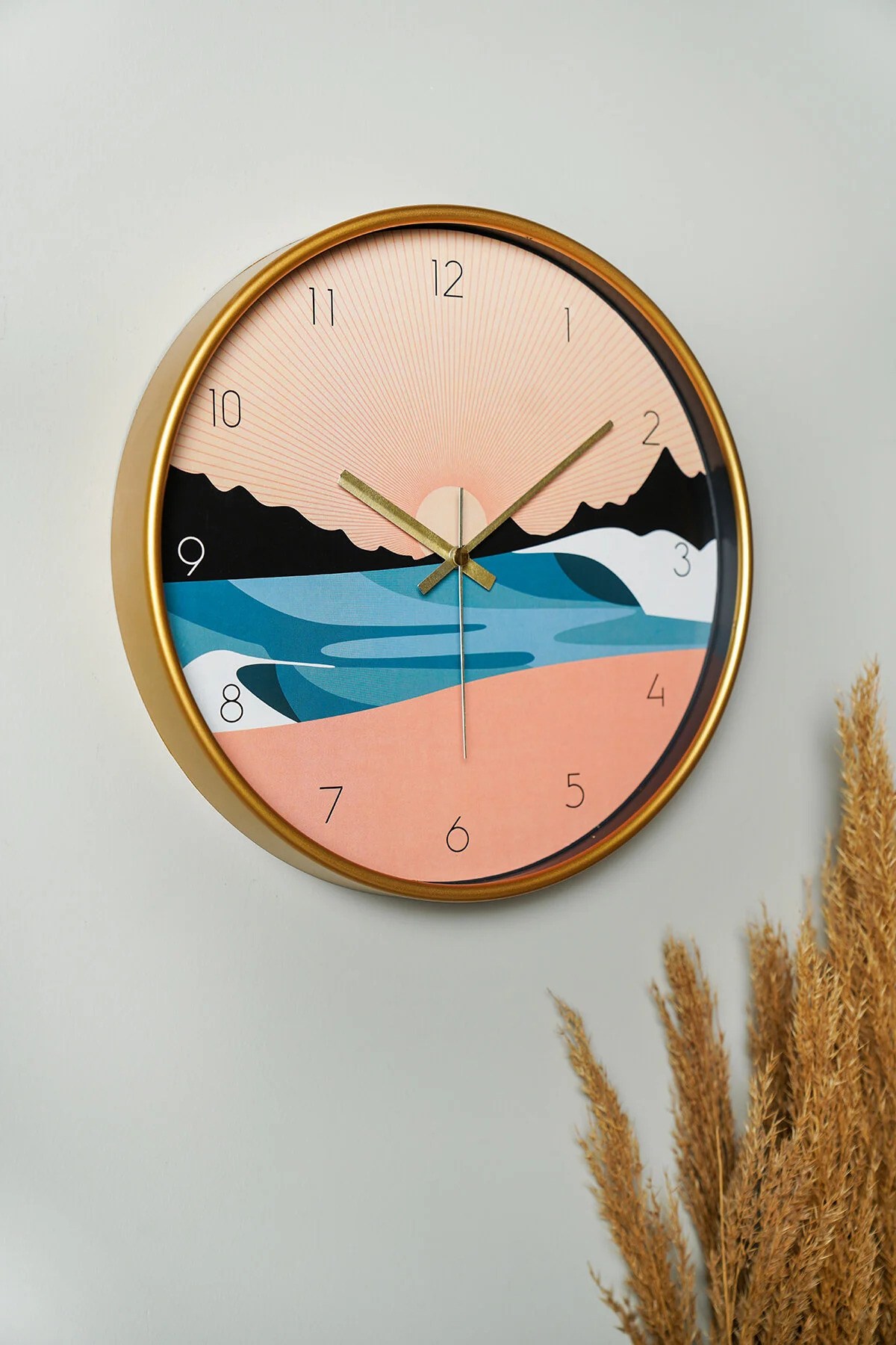 Ceas de perete decorativ, Inzgun, Sticla, ø30 cm, Multicolor