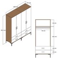 Dulap pentru haine, Hommy Craft, Kumsal TT, 160x47.5x201.4 cm, PAL, Nuc/Alb