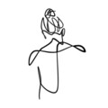 Decoratiune de perete, Woman With Hair Bun, Metal, Dimensiune: 39 x 57 cm, Negru