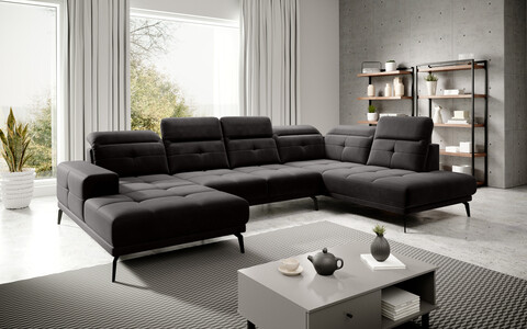 Coltar dreapta 6 locuri ELTAP, RT-10LU, Bretan, 350x205x107 cm, lemn/poliester, negru