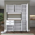 Dulap multifunctional, Hanah Home, JE266, 160x218.6x45 cm, Alb/Maro