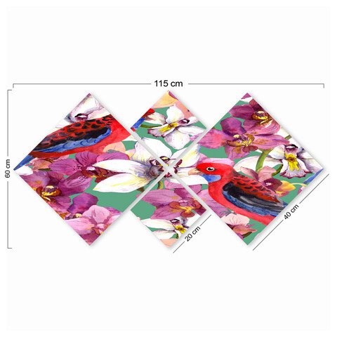 Set 4 tablouri decorative, 4MDF195377042, MDF, Imprimat UV, Multicolor