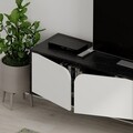 Comoda TV cu raft, Decortie, Spark, pal melaminat, negru/alb