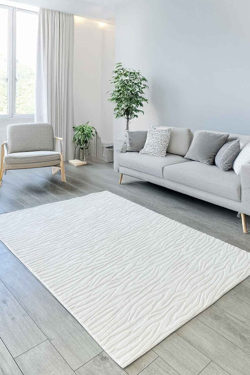 Covor, CLR-GİSELE-BEYAZ-1, 80x100 cm, Poliester, Alb
