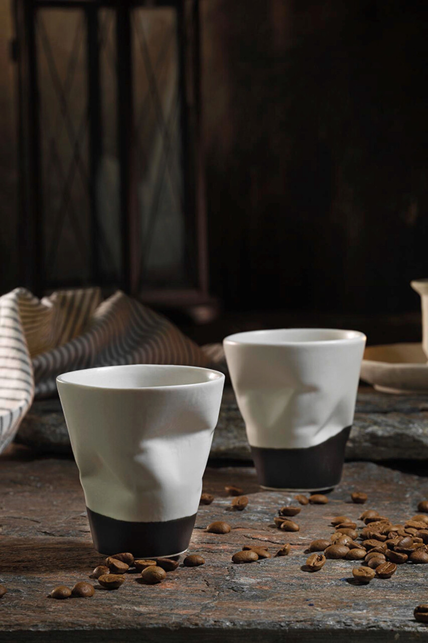 Set cesti de cafea, Kütahya Porselen, 710KTP3359, Portelan, Crem/Negru