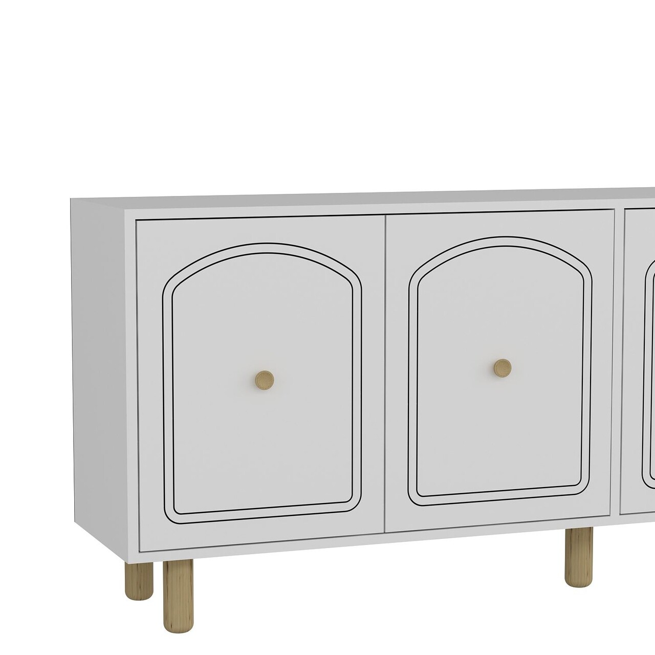 Consola, Hanah Home, Hazal, 180x78.6x35 cm, PAL , Alb - view 5