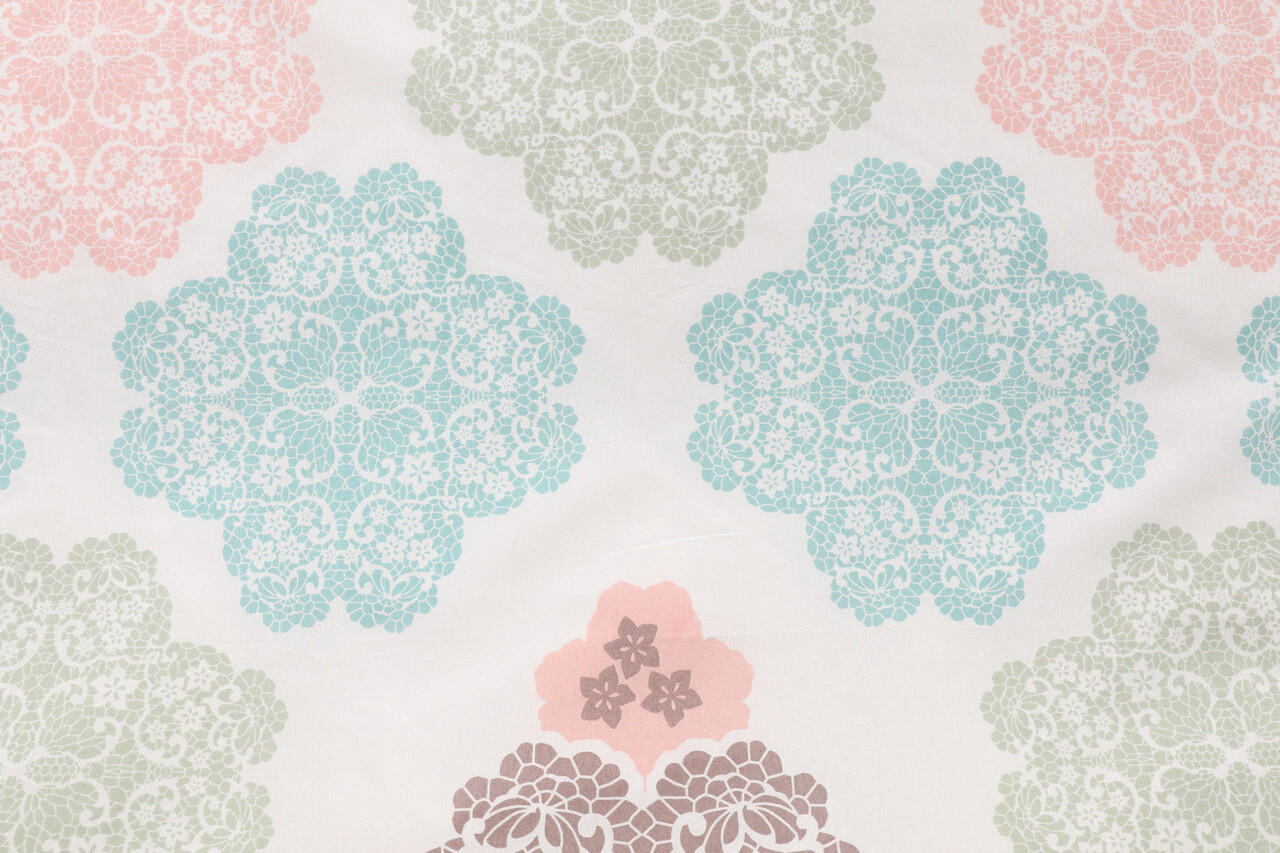 Lenjerie de pat dubla, Andalucia - Turquoise, EnLora Home, 65% bumbac/35% poliester