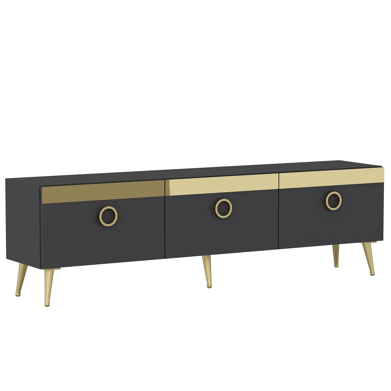 Comoda TV, Odessa, Safar, 150x30x45 cm, PAL, Antracit - 2 | YEO