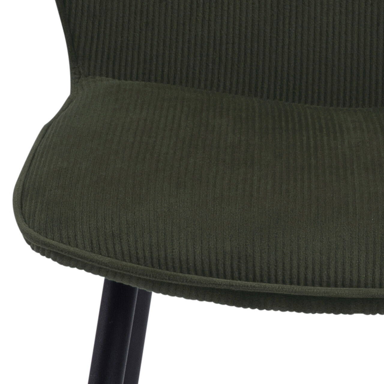 Scaun Evelyn, Actona, 43x58.5x82 cm, tesatura corduroy/otel, verde olive