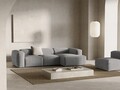 Coltar dreapta 3 locuri, Bergamo, Cosmopolitan Design, 304x152x70 cm, catifea chenille raiata, gri deschis