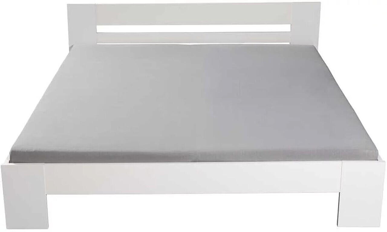 Pat dublu, 180x200 cm, Annik, Inter Link, lemn, alb - imagine 3