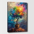 Tablou decorativ, KNV9989, Canvas, Rama din lemn (grosime 3 cm), Multicolor