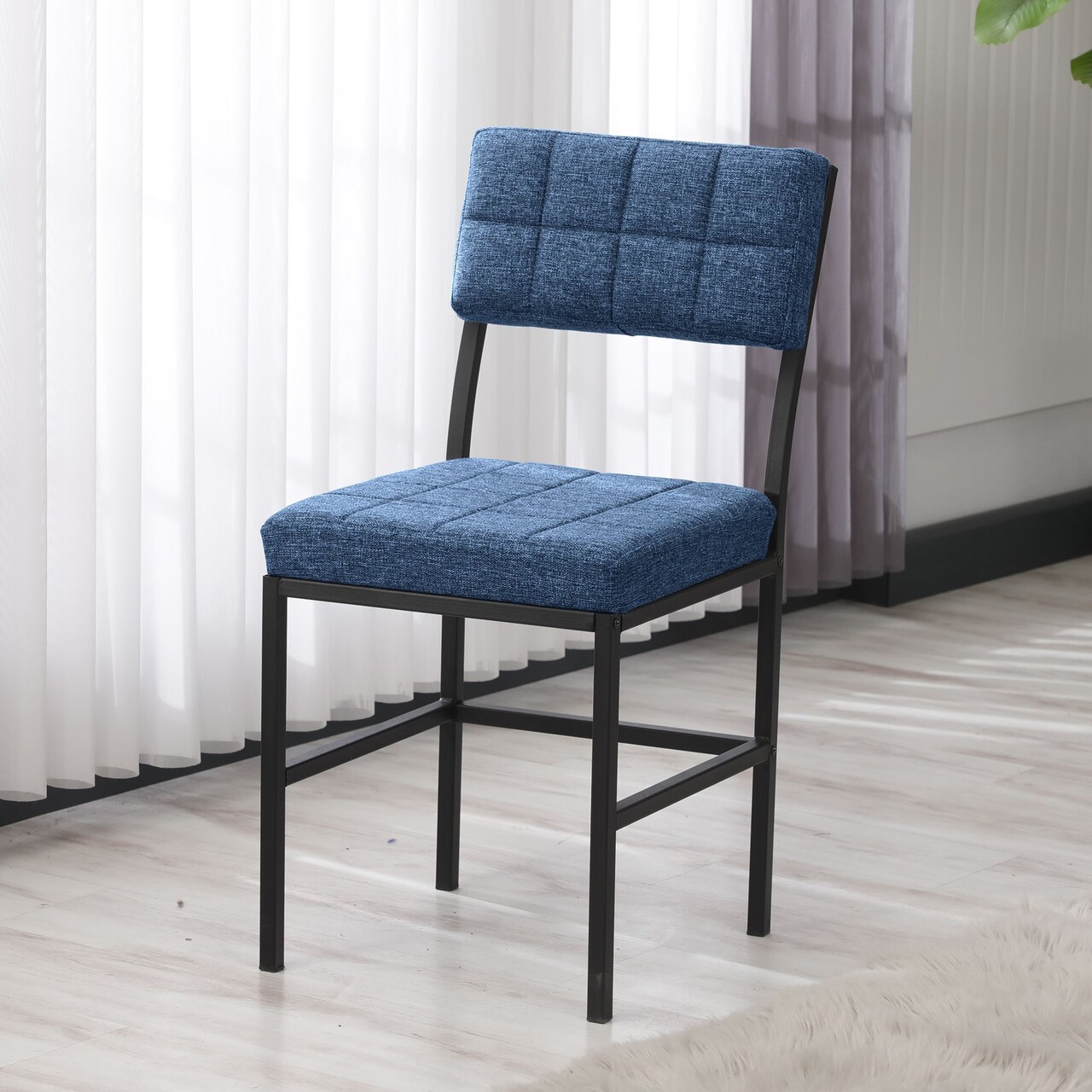 Scaun, Hanah Home, Dubai, 40x82x40 cm, Albastru navy - view 3