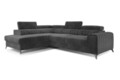 Coltar extensibil stanga 4 locuri, ELTAP, Lau-18, Laurence, 278x205x92 cm, lemn/poliester, gri inchis