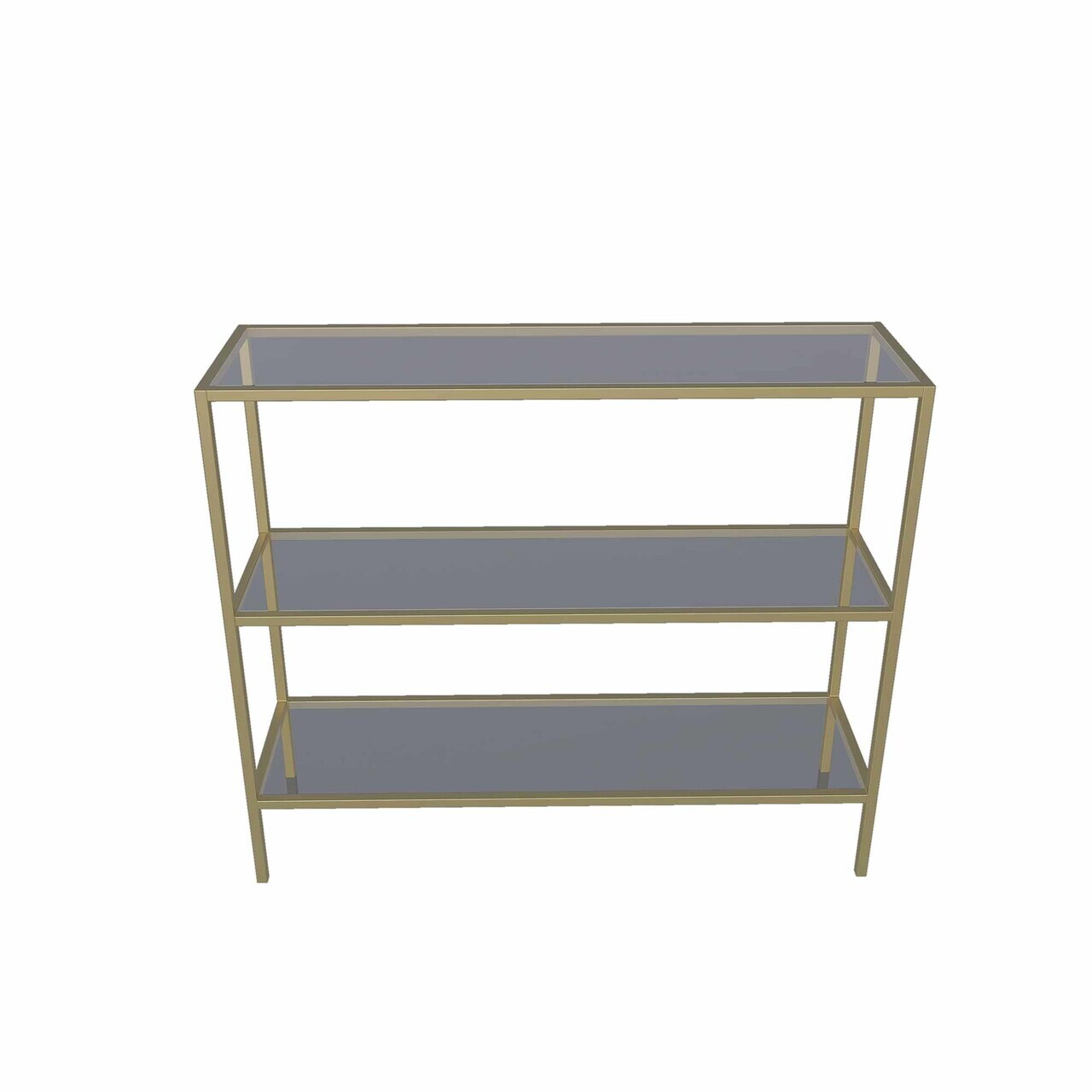Bufet, Hanah Home, 3 Katlı, 100x85x30 cm, Auriu / Transparent — imaginea 3