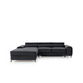 Coltar extensibil stanga 3 locuri ELTAP, LT-06NU, Grayson, 278x205x92 cm, lemn/poliester, gri inchis