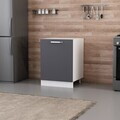 Dulap pentru bucatarie, Hanah Home, Minar, 60x87x58 cm, Alb / Antracit