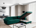 Coltar extensibil dreapta 4 locuri ELTAP, Mari-30, Mariall, 288x200x92 cm, lemn/poliester, verde inchis