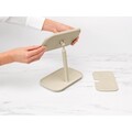 Oglinda cosmetica cu tava, Brabantia, Soft Beige, reglabila la 360 grade, factor marire x 5, 20x12.6x28.3 cm, polipropilena, bej