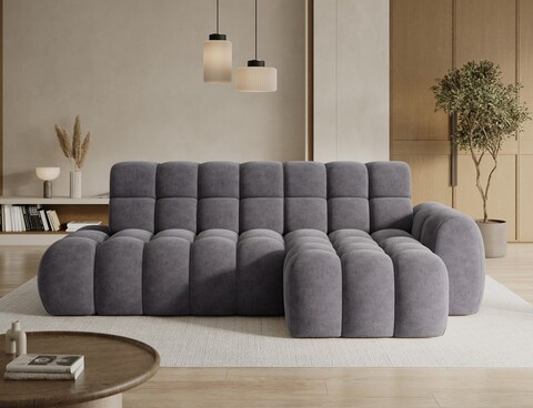 Coltar extensibil stanga 3 locuri ELTAP, Ceedro, 283x165x98 cm, lemn/poliester, gri
