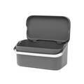 Recipient colectare resturi alimentare, Brabantia, SinkSide Waste Box, 22.1x12.7x10.7 cm, plastic/inox, gri inchis
