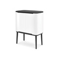 Cos de gunoi cu soft touch, Brabantia, Bo Touch, 36 L, 31.2x54x68 cm, otel, alb