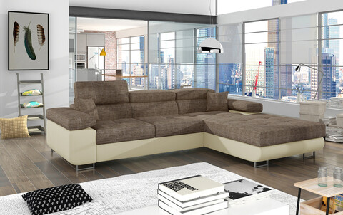 Coltar extensibil dreapta 4 locuri ELTAP, Armd-02, Armando, 289x203x85 cm, lemn/poliester, bej/bej deschis