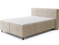 Pat continental tapitat cu lada depozitare, 160x200 cm, ELTAP, Cortiko, lemn/poliester, bej