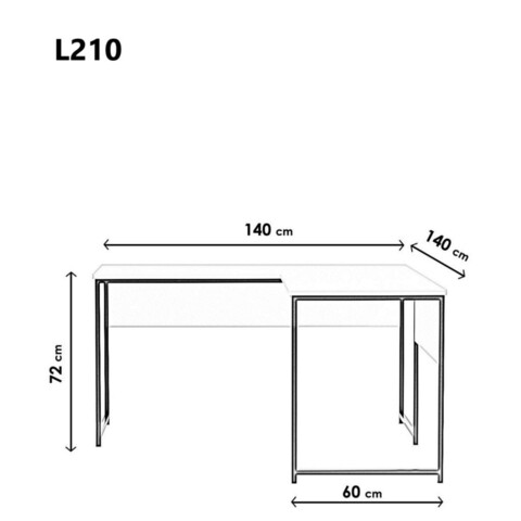 Birou, Lacivert, Kocaeli Çalışma Masası L210, 140x72x60 cm, Alb