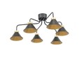 Lustra ELTAP, Detmer, 86x32 cm, 6xE27, 15W, otel, negru/auriu