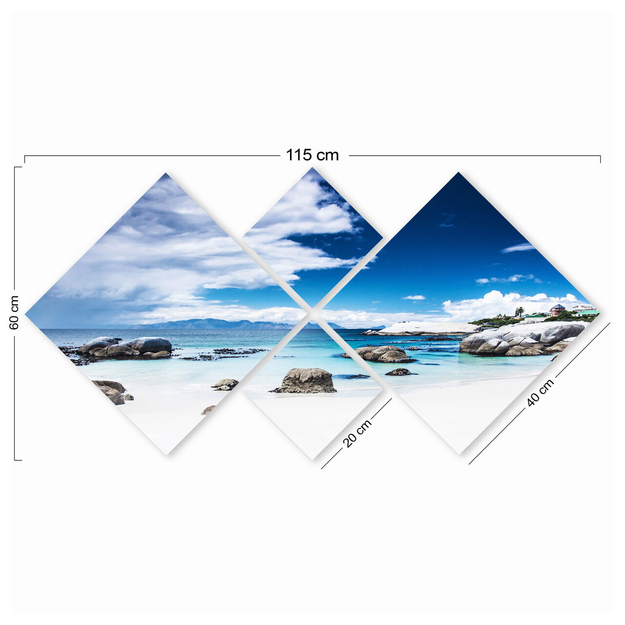 Set 4 tablouri decorative, 4MDF134052698, MDF, Imprimat UV, Multicolor