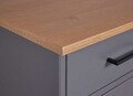Comoda Forenzo, Inter Link, 131x45x86 cm, lemn, gri/stejar