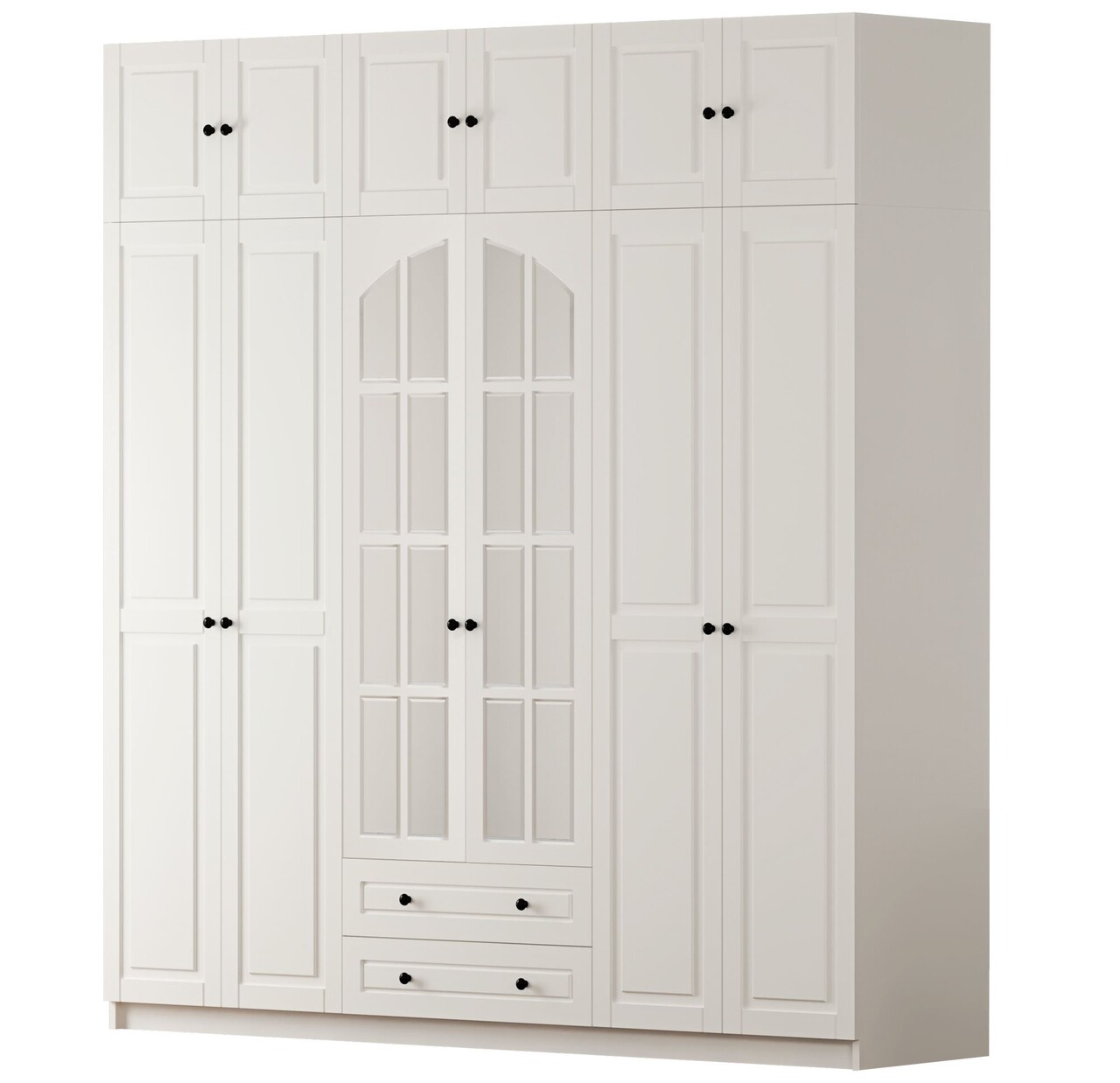Dulap pentru haine, Rabi, Rb-185-15, 210x210x52 cm, Alb mat - 2 | YEO