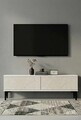 Comoda TV, Hanah Home, Didema 120, 120x40.5x30 cm, Alb / Travertin