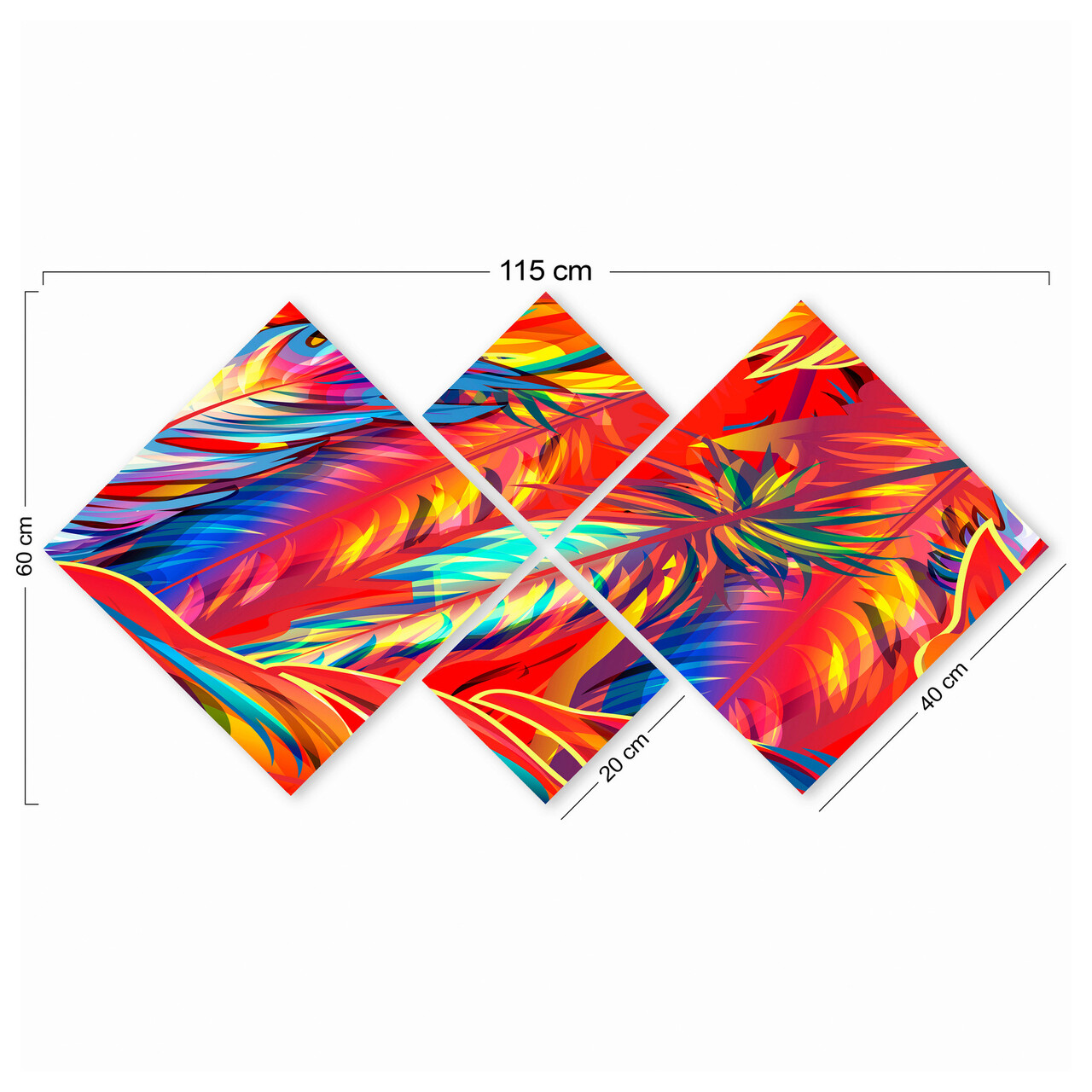 Set 4 tablouri decorative, 4MDF5244905, MDF, Imprimat UV, Multicolor
