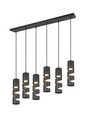 Lustra Stream, TRIO, 100x9x150 cm, 10W, 6x GU10, metal, negru mat