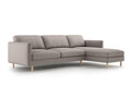 Coltar dreapta 4 locuri, Eden, Micadoni, 286x150x90 cm, catifea, gri beton