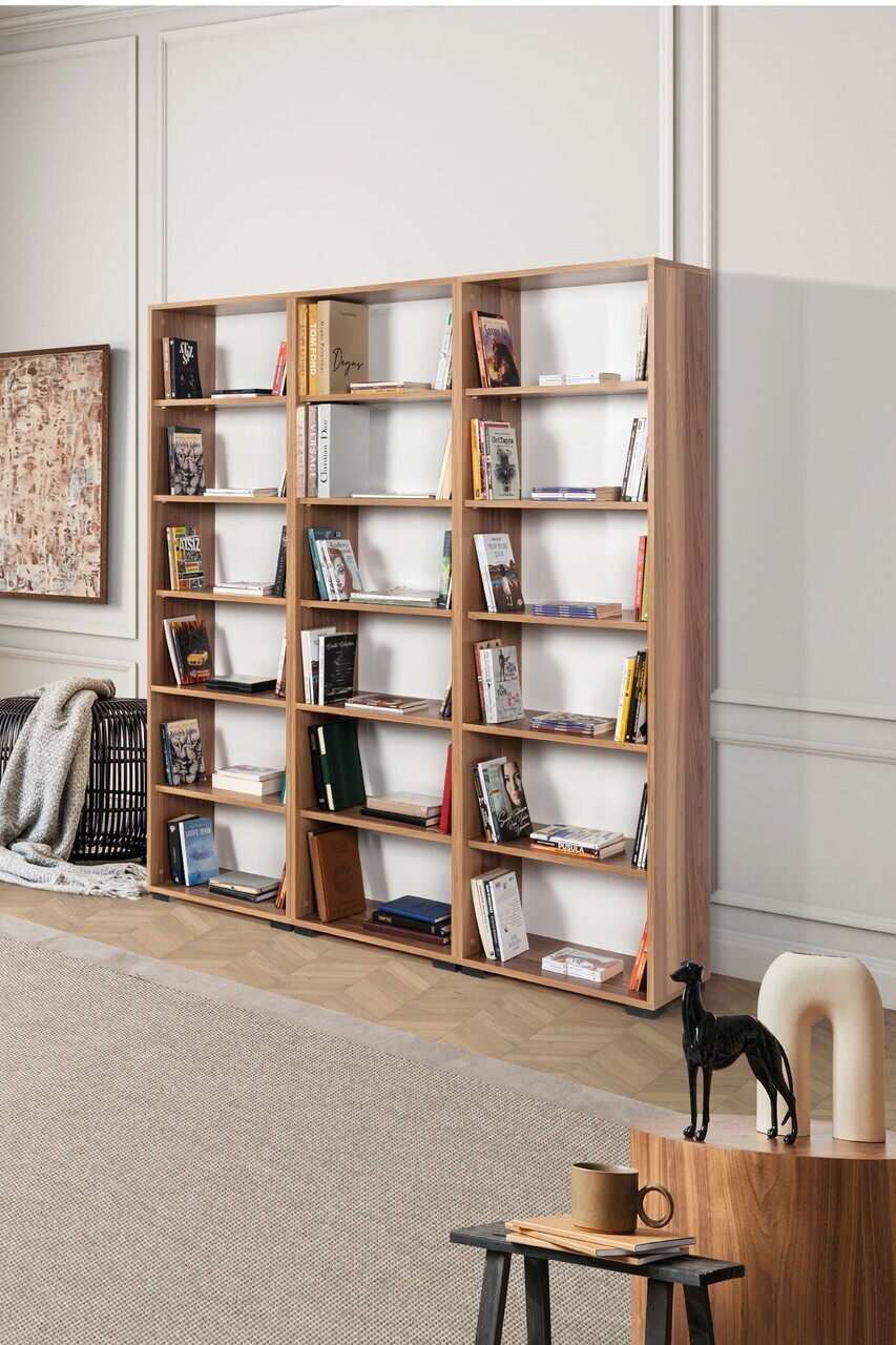 Corp biblioteca, Hanah Home, Evm 8323, 180x187x30 cm, PAL, Maro — imaginea 3