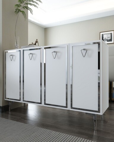 Consola, Hanah Home, 8160KM-1, 120x75x29.6 cm, PAL , Alb / Argintiu