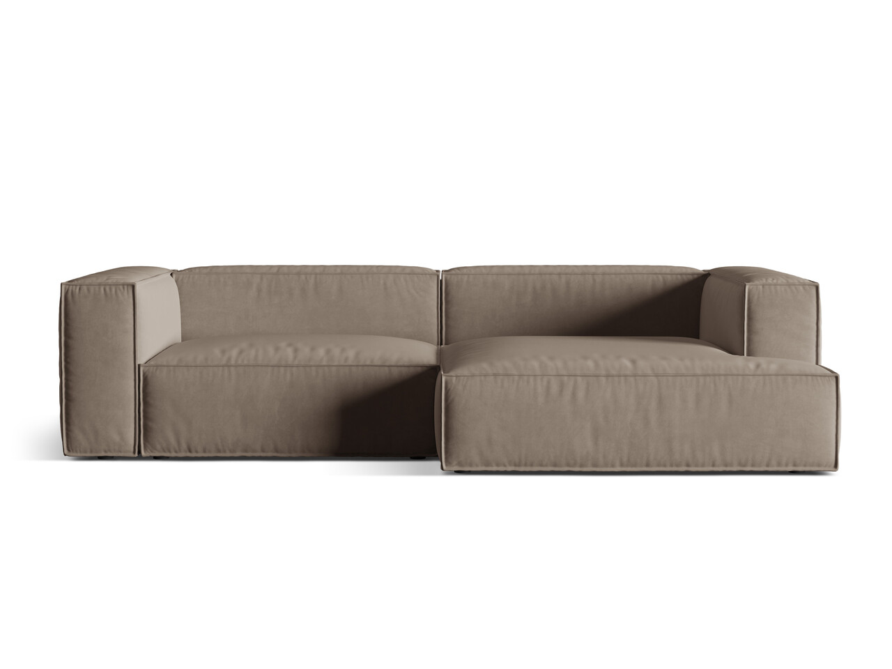 Coltar modular dreapta 4 locuri, Nuria-88, Micadoni Home, 292x147x72 cm, catifea, gri beton Colțare 2