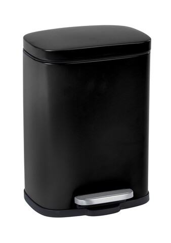 Cos de gunoi cu pedala Leno, Wenko, 21.5x19x29.5 cm, otel/polipropilena, negru