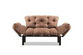 Canapea extensibilă cu 2 locuri, Futon, 859FTN2866, Metal, Maro deschis