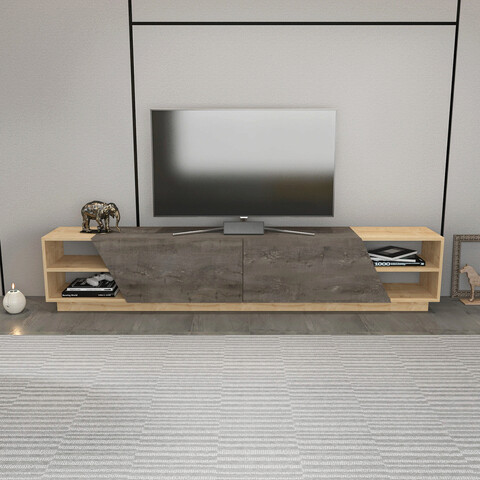 Comoda tv, retricy, rhodes, 240x37.1x47.4 cm, pal, stejar / wenge